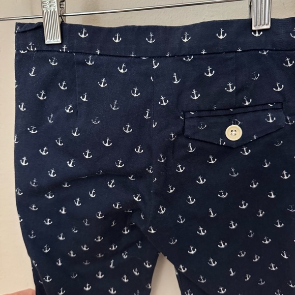 CREWCUTS Anchor Print Capri Pants Blue & White 100% Cotton Adjustable Waist 6 - Picture 10 of 16